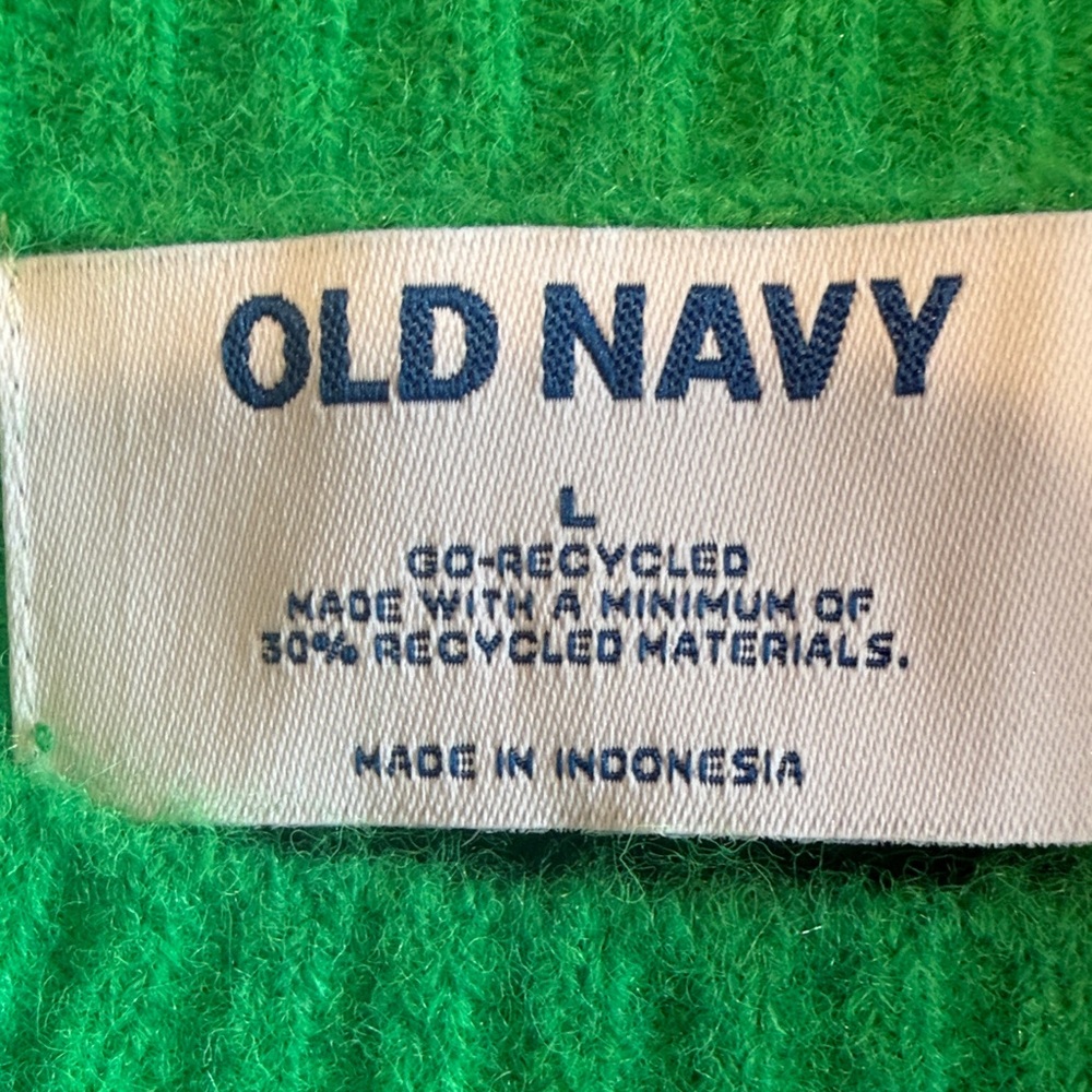 Old Navy Vibrant Green Crew Neck Sweater - Picture 2 of 2
